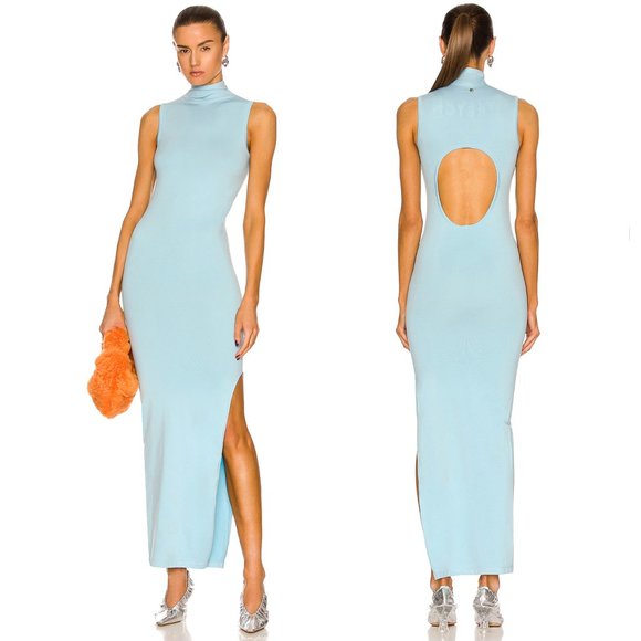 Simon Miller Novo Maxi Dress in Clear Blue Sundress Cutout XS / S - Picture 3 of 8